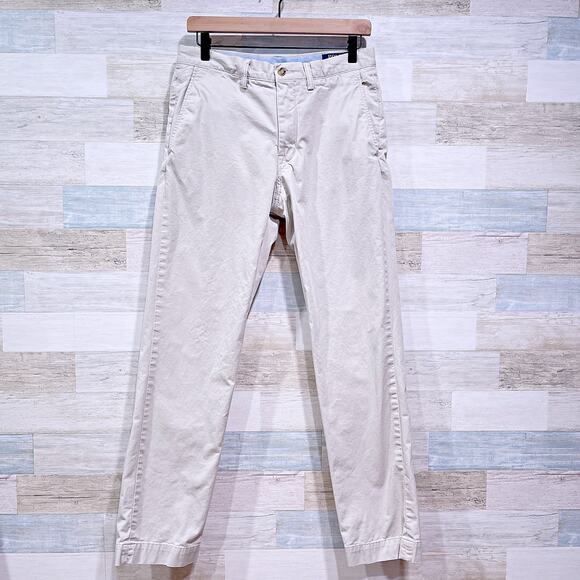POLO Ralph Lauren Stretch Straight Fit Chino Pants Beige Flat Front Mens 30x32 - Picture 1 of 9